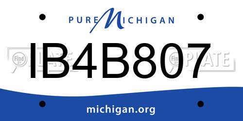 IB4B807 Michigan License Plate