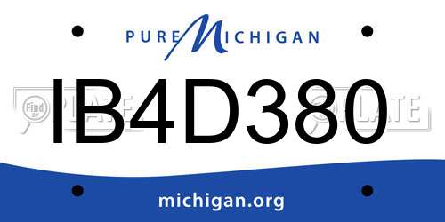 IB4D380 Michigan License Plate