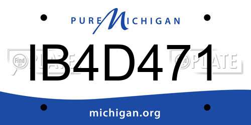 IB4D471 Michigan License Plate
