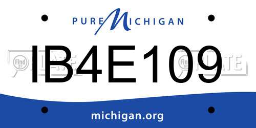 IB4E109 Michigan License Plate