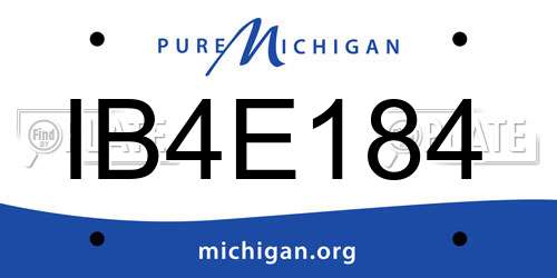 IB4E184 Michigan License Plate