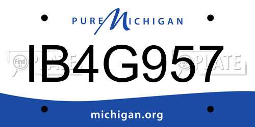 IB4G957 Michigan License Plate