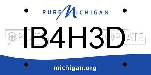 IB4H3D Michigan License Plate