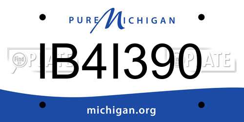 IB4I390 Michigan License Plate
