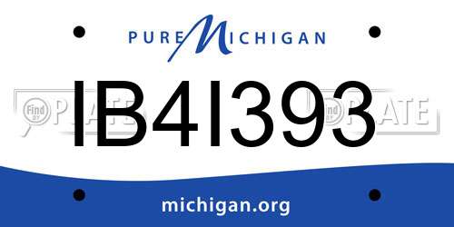 IB4I393 Michigan License Plate