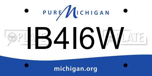 IB4I6W Michigan License Plate