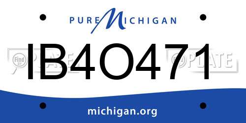 IB4O471 Michigan License Plate