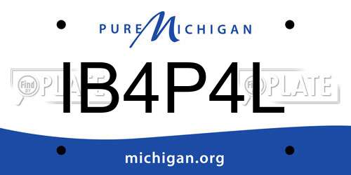 IB4P4L Michigan License Plate
