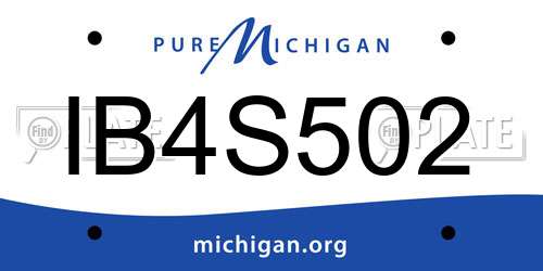 IB4S502 Michigan License Plate