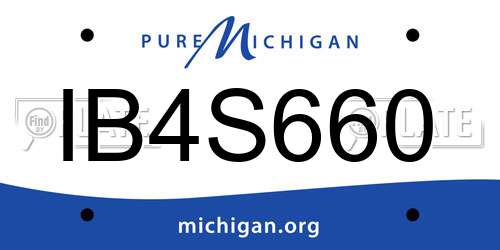 IB4S660 Michigan License Plate