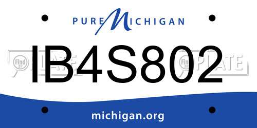 IB4S802 Michigan License Plate