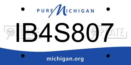 IB4S807 Michigan License Plate