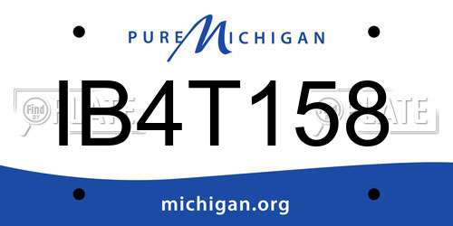 IB4T158 Michigan License Plate