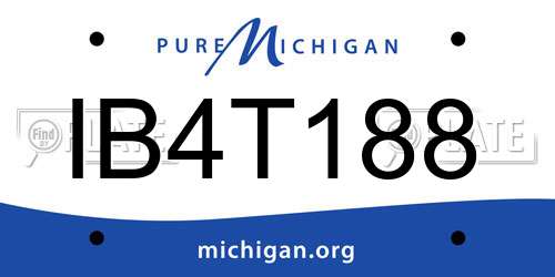 IB4T188 Michigan License Plate