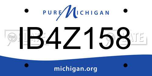 IB4Z158 Michigan License Plate