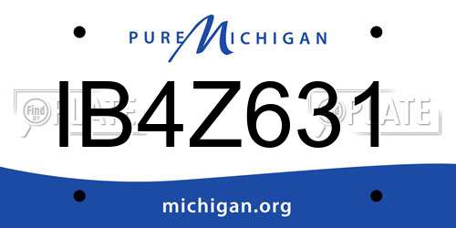 IB4Z631 Michigan License Plate