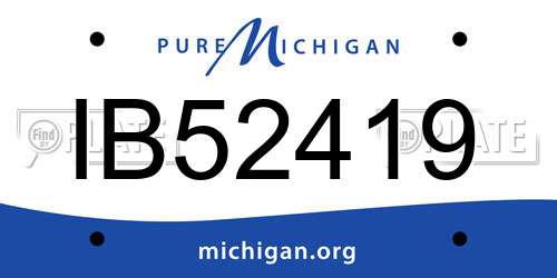 IB52419 Michigan License Plate