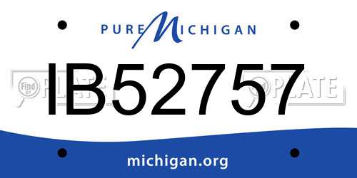 IB52757 Michigan License Plate