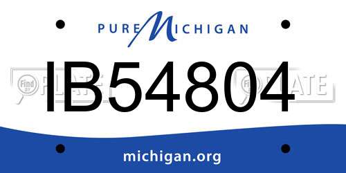 IB54804 Michigan License Plate