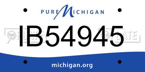 IB54945 Michigan License Plate