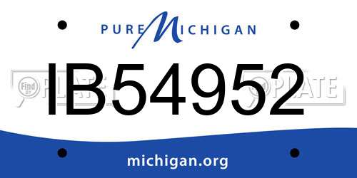 IB54952 Michigan License Plate