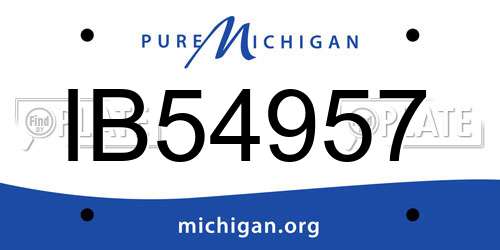 IB54957 Michigan License Plate