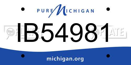 IB54981 Michigan License Plate