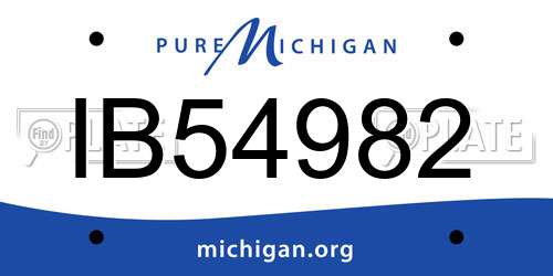 IB54982 Michigan License Plate