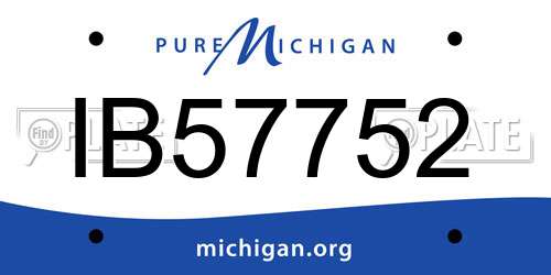 IB57752 Michigan License Plate