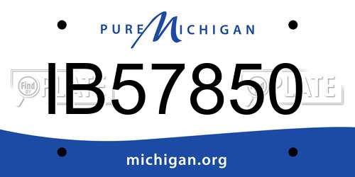 IB57850 Michigan License Plate