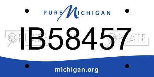 IB58457 Michigan License Plate