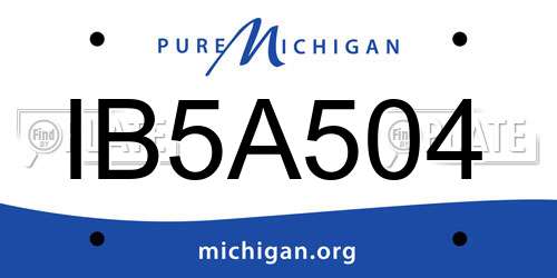 IB5A504 Michigan License Plate