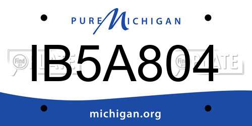 IB5A804 Michigan License Plate