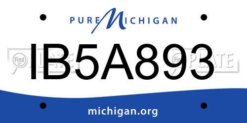 IB5A893 Michigan License Plate