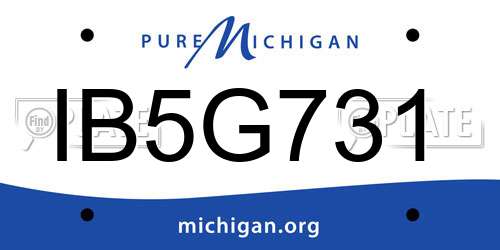 IB5G731 Michigan License Plate