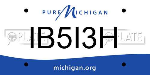 IB5I3H Michigan License Plate