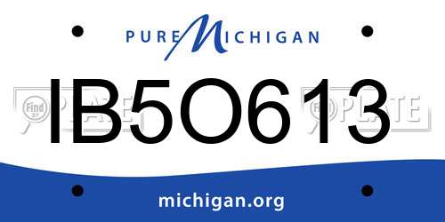IB5O613 Michigan License Plate