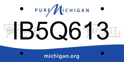 IB5Q613 Michigan License Plate