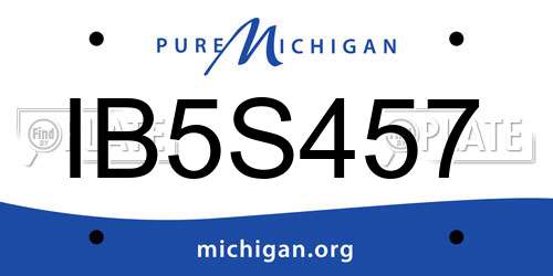 IB5S457 Michigan License Plate