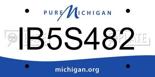 IB5S482 Michigan License Plate