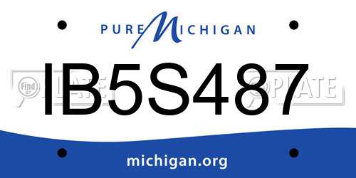 IB5S487 Michigan License Plate