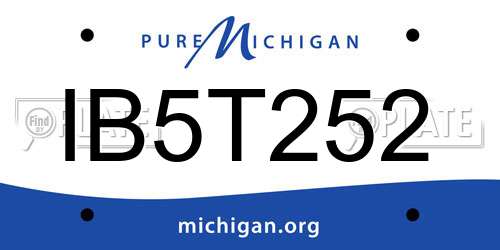 IB5T252 Michigan License Plate
