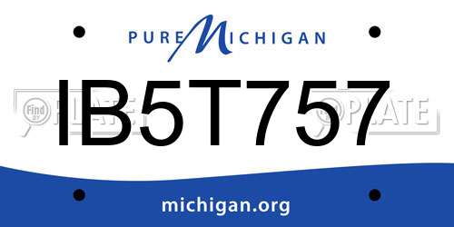 IB5T757 Michigan License Plate