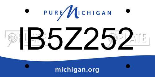 IB5Z252 Michigan License Plate
