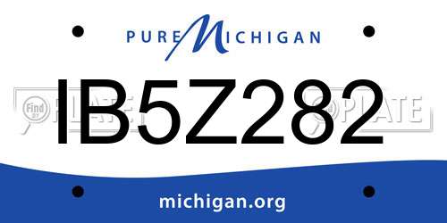 IB5Z282 Michigan License Plate