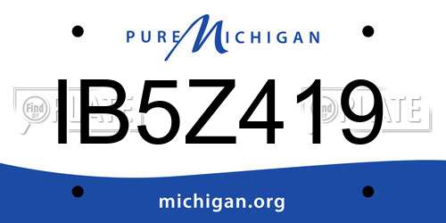 IB5Z419 Michigan License Plate
