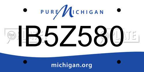 IB5Z580 Michigan License Plate