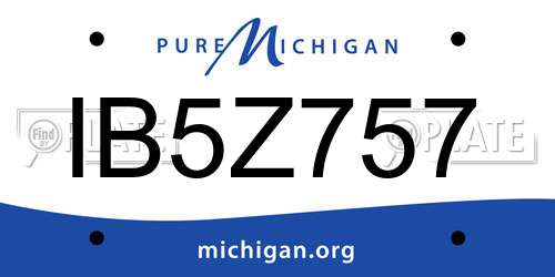 IB5Z757 Michigan License Plate