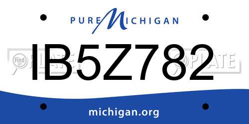 IB5Z782 Michigan License Plate
