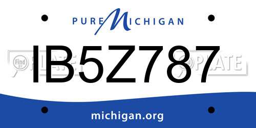 IB5Z787 Michigan License Plate